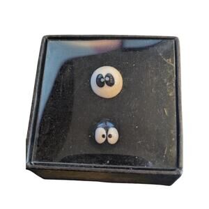 Spooky Eyes Black & White Glass Cuff Links